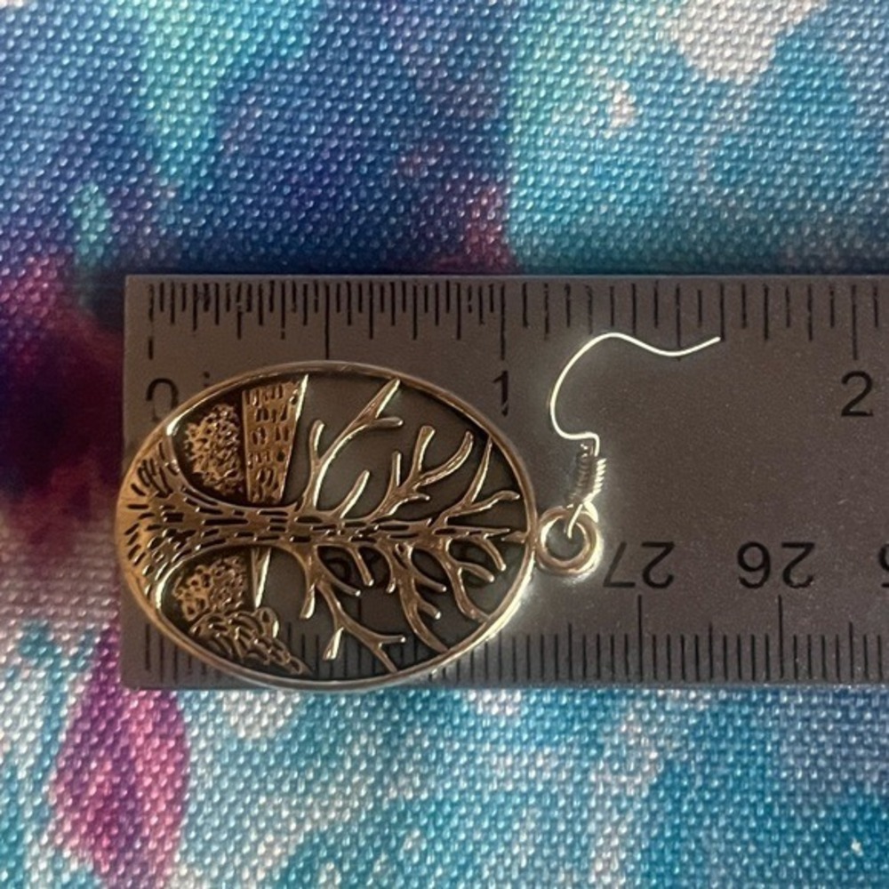 New -Tree of Life Sterling Silver Dangle Earrings Nature Inspired Boho Jewelry - Picture 6 of 10